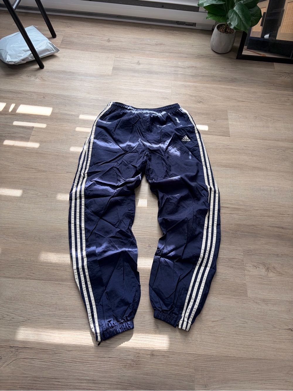 90s Adidas Blue striped track pants